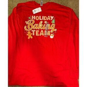 Gingerbread Man Christmas Holiday long Sleeve T-shirt XL NWT
